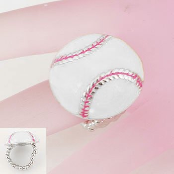 Baseball Base Ball Silver Tone Ring