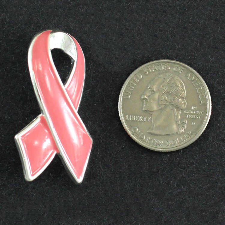 Pink Ribbon Breast Cancer Awareness Candle Pin
