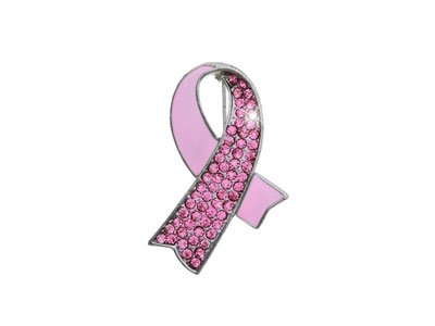 Pink Ribbon Breast Cancer Awareness Brooch Pin