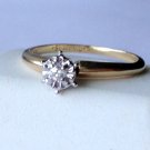 14K solid gold Starfire diamond ring   2.5mm  size 5.5  used
