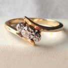 10K solid gold diamond ring w/ 3 stones   size 5.5  used