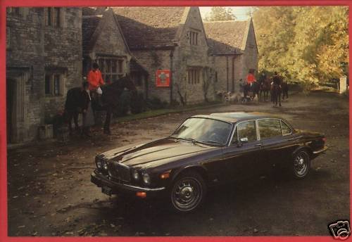 JAGUAR XJ 1977 BRITISH LEYLAND CAR POSTCARD