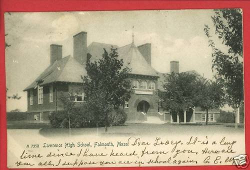 FALMOUTH MA MASSACHUSETTS LAWRENCE HIGH SCHOOL POSTCARD