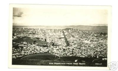 RPPC San Francisco CA Twin Peaks 1937 RP POSTCARD