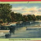 WEST BRANCH MICHIGAN GREETINGS FROM 1941 POSTCARD