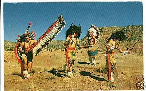 INDIAN DANCERS GALLUP NM NEW MEXICO CEREMONIAL POSTCARD