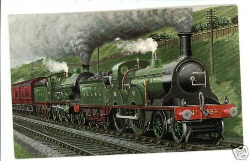 GSWR MIDLAND GLASGOW ST ENOCH ST PANCRAS TRAIN POSTCARD