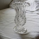 Star of David Pattern Glass Tapered Vase 4 3/8" Tall
