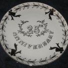 Lefton China 25th Anniversary Plate Silver Trim & Accents