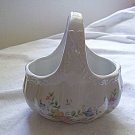 Black Letter Japan Floral Porcelain Handled Basket