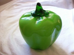 Art Glass Green Bell Pepper Original Size