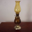 Vintage Oil or Kerosene Glass Lamp Amber Color