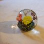 Art Glass Paperweight Multiple Colored Flowers Gorgeous