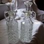 Vintage Clear Glass Oil & Vinegar Set Tight Stoppers