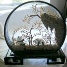 Pandas in Glass Front Wood Case - Scene is Made of Cork