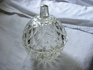 Covered Glass Trinket Box Beautiful Pattern Ex.Cond.