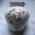 Leart Signed Small Vase Made in Brazil Floral Design Gold Trim