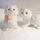 White Cat Figurines Lot of 2 Made by Homco (Home Interiors)