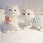 White Cat Figurines Lot of 2 Made by Homco (Home Interiors)