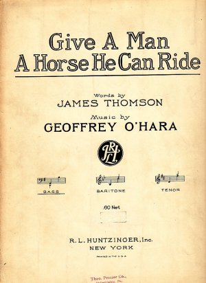 Give A Man A Horse He Can Ride, Song with Piano Accompaniment, 1917 Vintage Sheet Music - 112