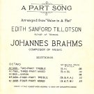 On The Lagoon, A Part Song Arranged from Brahms Valse in A Flat, Vintage Sheet Music - 108