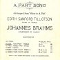 On The Lagoon, A Part Song Arranged from Brahms Valse in A Flat, Vintage Sheet Music - 108