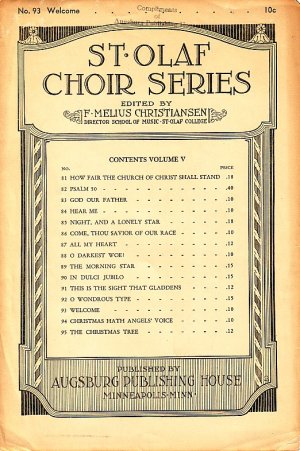 Welcome, St. Olaf Choir Series Published by Augsburg Publishing House Sheet Music - 114