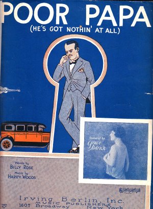 Poor Papa, Words by Billy Rose Music by Harry Woods 1926 Vintage Piano Sheet Music - 0155