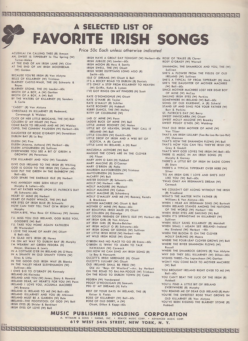 When Irish Eyes Are Smiling by Ernest R. Ball, 1912 Vintage Sheet Music