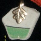 TUMBELED SEA POTTERY PENDANT-GREEN & WHITE PORCELEIN