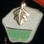 TUMBELED SEA POTTERY PENDANT-GREEN & WHITE PORCELEIN