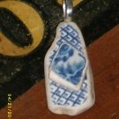 VINTAGE ANTIQUE SEAGLASS PENDANT-SILVER BALE