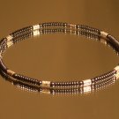 Men's Silver and Hematite Stone Necklace