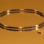 Men's Silver and Hematite Stone Necklace