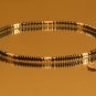 Men's Silver and Hematite Stone Necklace