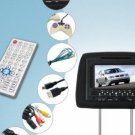 7" inch Black Universal Monitor Car Headrest+DVD Player