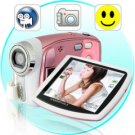 Paris - Digital Camcorder w Face Detection, 8x Zoom (Pink)