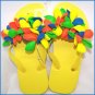 Yellow Water Balloon Flip Flop Sandals NEW