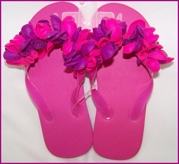 Pink Water Balloon Flip Flop Sandals NEW