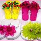 OOAK Water Balloon or Flower Flip Flop Sandals Girls
