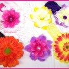 Handcrafted OOAK Flower Stone Crochet Headband (YOU PIC