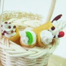 5PIECES OF ICE CREAM CONE CLAY DOLLHOUSE MINIATURE