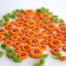 100 MINI FLOWERS & LEAVES ARTS CLAY DOLLHOUSE MINIATURE