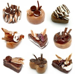 9MINI CHOCOLATE CAKE ARTS CLAY DOLLHOUSE MINIATURE 1:12