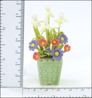 FLOWER DOLLHOUSE MINIATURES CRAFT CLAY HANDMADE SALE#36