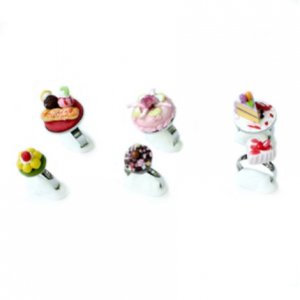 Set of 6 pieces Yammy Cake Adjustable Rings Jewelry #1