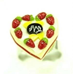 Cute Mini Cake Adjustable Rings Art Clay Jewelry #4