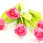 Set of 6 Stems Hot Pink Tulip Dolhouse Miniatures#41