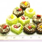 Set of 10 pieces Mini Cake Doll house Miniature NBR2