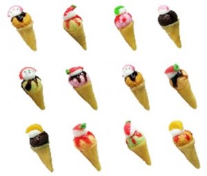 Set of 12 pcs Ice cream cone Doll house Miniature NBR8